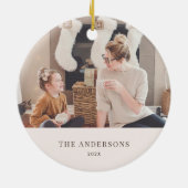 Boho Christmas Trees Dusty Pink Holiday Foto Keramik Ornament (Hinten)