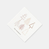 Boho Christmas Trees Dusty Pink Holiday Serviette (Ecke)