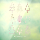 Boho Christmas Trees Dusty Pink Window Cloning Fensteraufkleber (Blatt 3)