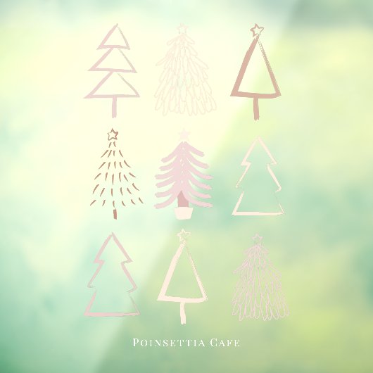 Boho Christmas Trees Dusty Pink Window Cloning Fensteraufkleber (Blatt 3)