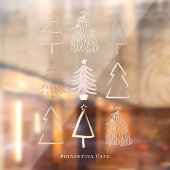 Boho Christmas Trees Dusty Pink Window Cloning Fensteraufkleber (Blatt 2)