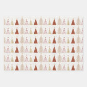 Boho Christmas Trees Gift Geschenkpapier Set (Vorderseite)