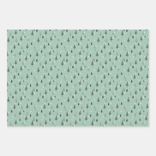 Boho Christmas Trees Holiday Geschenkpapier Set (Vorderseite 3)