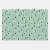 Boho Christmas Trees Holiday Geschenkpapier Set (Vorderseite)