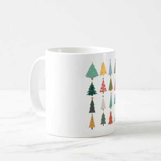 Boho Christmas Trees Kaffeetasse (Vorderseite Links)