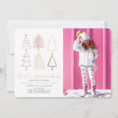 Boho Christmas Trees Winter Wonderland Geburtstag Einladung (Vorderseite)