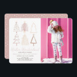 Boho Christmas Trees Winter Wonderland Geburtstag Einladung<br><div class="desc">Dieses schöne "Winterwunderland"-Foto lädt mit handgemalten Weihnachtsbäumen in Rosa zum Geburtstag ein. Personalisieren Sie es für Ihre Bedürfnisse. In meinem Geschäft finden Sie passende Produkte.</div>