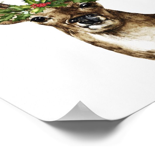 Boho Christmas Wall Art Print Poster (Ecke)