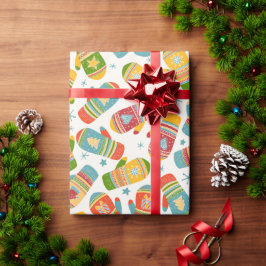 Boho Christmas Winter Gloves Wrapping Paper Geschenkpapier