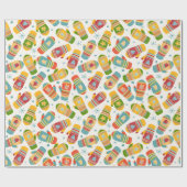 Boho Christmas Winter Gloves Wrapping Paper Geschenkpapier (Flach)