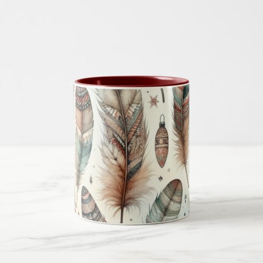 Boho Christmas Zweifarbige Tasse (Mittel)
