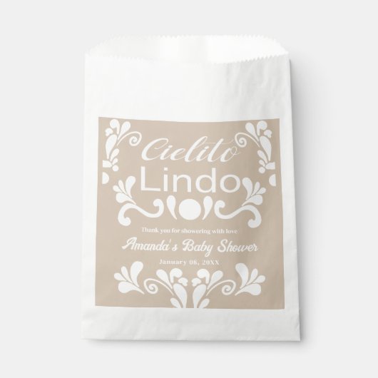 Boho Cielito Lindo Mexican Baby Shower Geschenktütchen (Vorderseite)