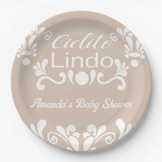 Boho Cielito Lindo Mexican Baby Shower Pappteller (Vorderseite)
