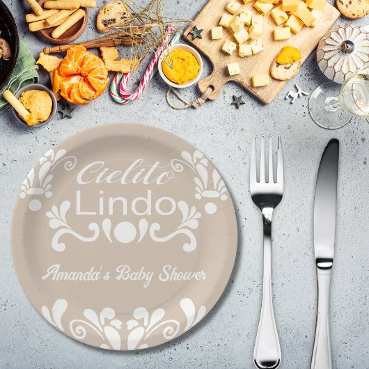 Boho Cielito Lindo Mexican Baby Shower Pappteller