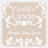 Boho Cielito Lindo Mexican Baby Shower Quadratischer Aufkleber (Vorderseite)