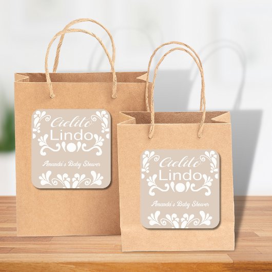 Boho Cielito Lindo Mexican Baby Shower Quadratischer Aufkleber