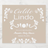 Boho Cielito Lindo Mexican Baby Shower Schaumweinetikett (Einzelnes Label)