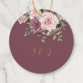 Boho Cinnamon Rose Blush Pink Blues Hochzeit Geschenkanhänger (Rückseite)