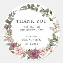Boho Cinnamon Rose Rosa Gastgeschenk Hochzeit Runder Aufkleber