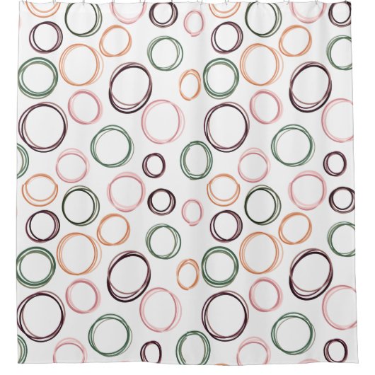 Boho Circles Duschvorhang (Vorderseite)
