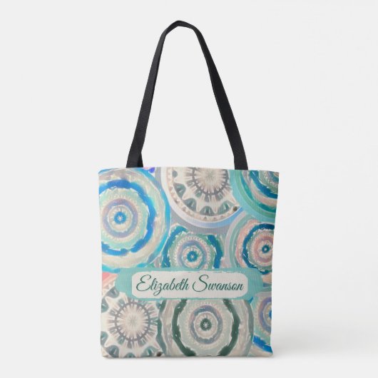 Boho Circles Tote Bag Tasche (Rückseite)