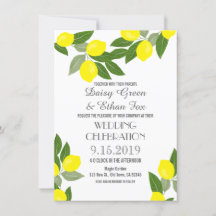 Boho Citrus Lemon Einladungen für Hochzeiten