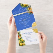 Boho Citrus Lemon Orange Wedding All In One Einladung (Abreißen)