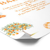 Boho Citrus Orange sagt nicht Baby Shower Schild (Ecke)