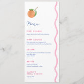 Boho Citrus Polterabend Individuelle Ortsnamen Menükarte (Vorderseite)