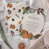 Boho Citrus Rustic Orange Elegant Cinnamon Wedding Einladung