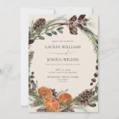 Boho Citrus Rustic Orange Modern Cinnamon Wedding Einladung (Vorderseite)