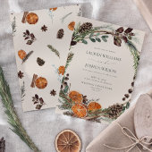 Boho Citrus Rustic Orange Modern Cinnamon Wedding Einladung