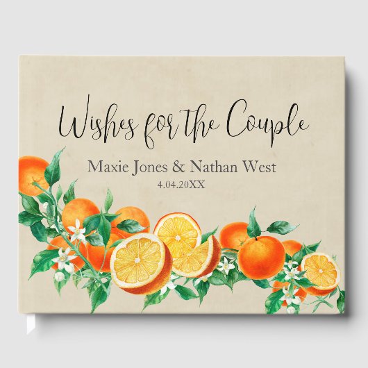 Boho Citrus Wedding Gästebuch (Vorderseite)