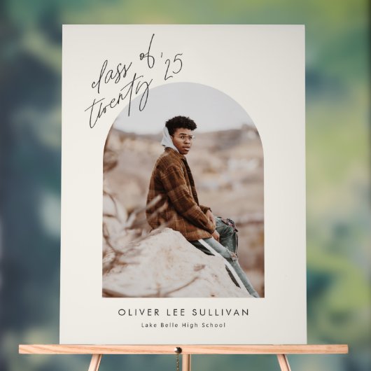 Boho Class of 2025 Arch Foto Abschluss Acrylschild (Neutral)