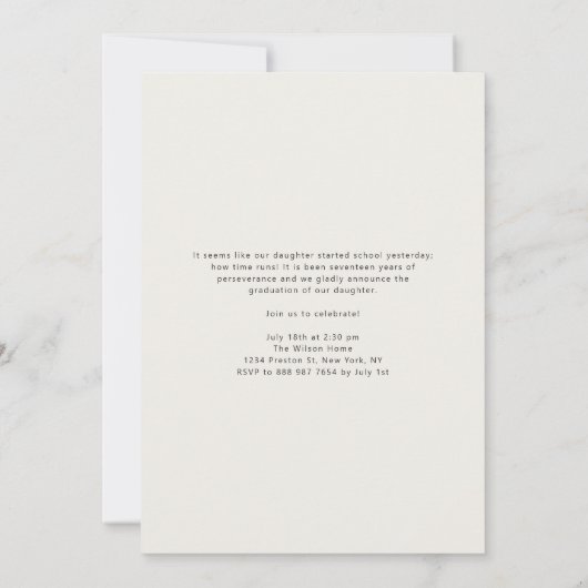 Boho Class of 2025 Arch Foto Abschluss Ankündigung (Rückseite)