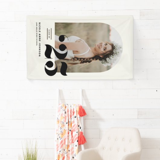 Boho Class of 2025 Arch Foto Abschluss Banner (Insitu)
