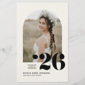 Boho Class of 2025 Arch Foto Abschluss Einladung (Vorderseite)