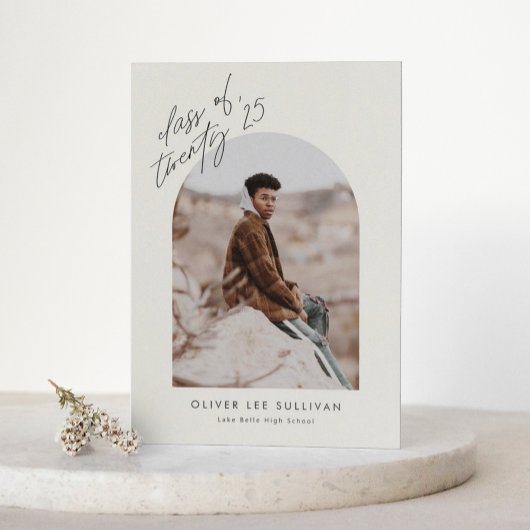 Boho Class of 2025 Arch Foto Abschluss Einladung