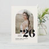 Boho Class of 2025 Arch Foto Abschluss Einladung (Stehend Vorderseite)