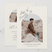 Boho Class of 2025 Arch Foto Abschluss Einladung (Vorne/Hinten)