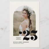 Boho Class of 2025 Arch Foto Abschluss Einladung (Vorderseite)