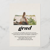 Boho Class of 2025 Arch Foto Abschluss Folieneinladung (Rückseite)