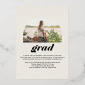 Boho Class of 2025 Arch Foto Abschluss Folieneinladung (Rückseite)