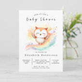 Boho Classic Owl Baby Dusche Einladung (Stehend Vorderseite)