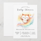 Boho Classic Owl Baby Dusche Einladung (Vorne/Hinten)