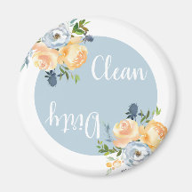 Boho Clean Dirty Floral Blue Geschirrspülmaschine