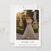 Boho Clean Typografie 2 Foto Paare Dusche Dankeskarte (Vorderseite)