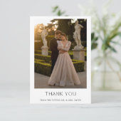 Boho Clean Typografie 2 Foto Paare Dusche Dankeskarte (Stehend Vorderseite)