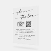 Boho Clear Acrylic Wedding Share the Liebe QR Code Acrylschild (Winkel)
