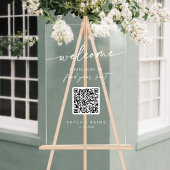 Boho Clear QR Code Akryllische Hochzeitskizze Acrylschild